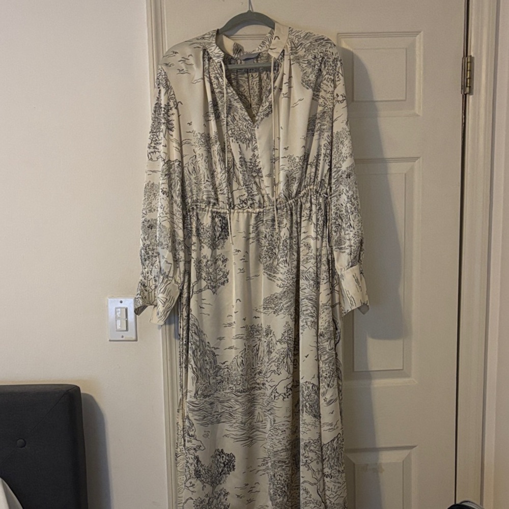 Elegant Cream Printed Dress